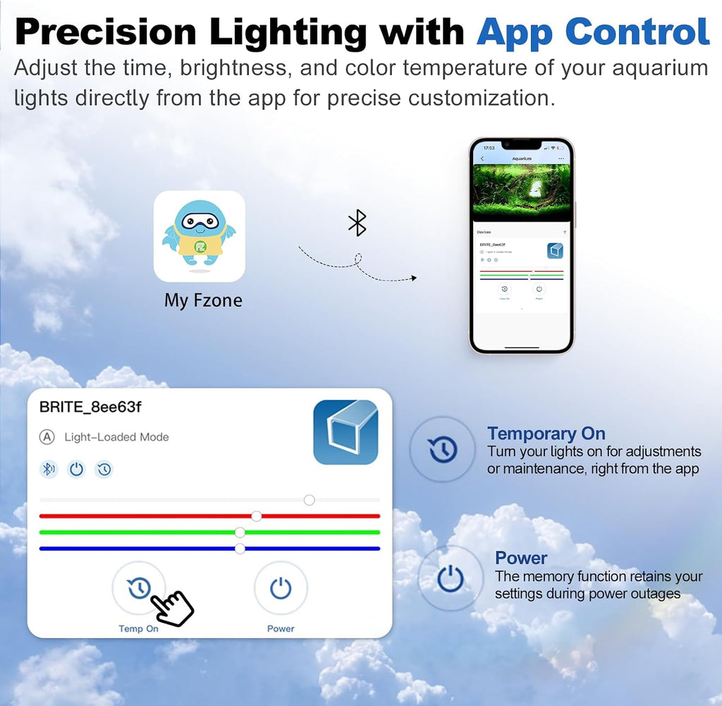 Aquarium Light 24W LED Plant Light for 18-24" Tanks, APP Control