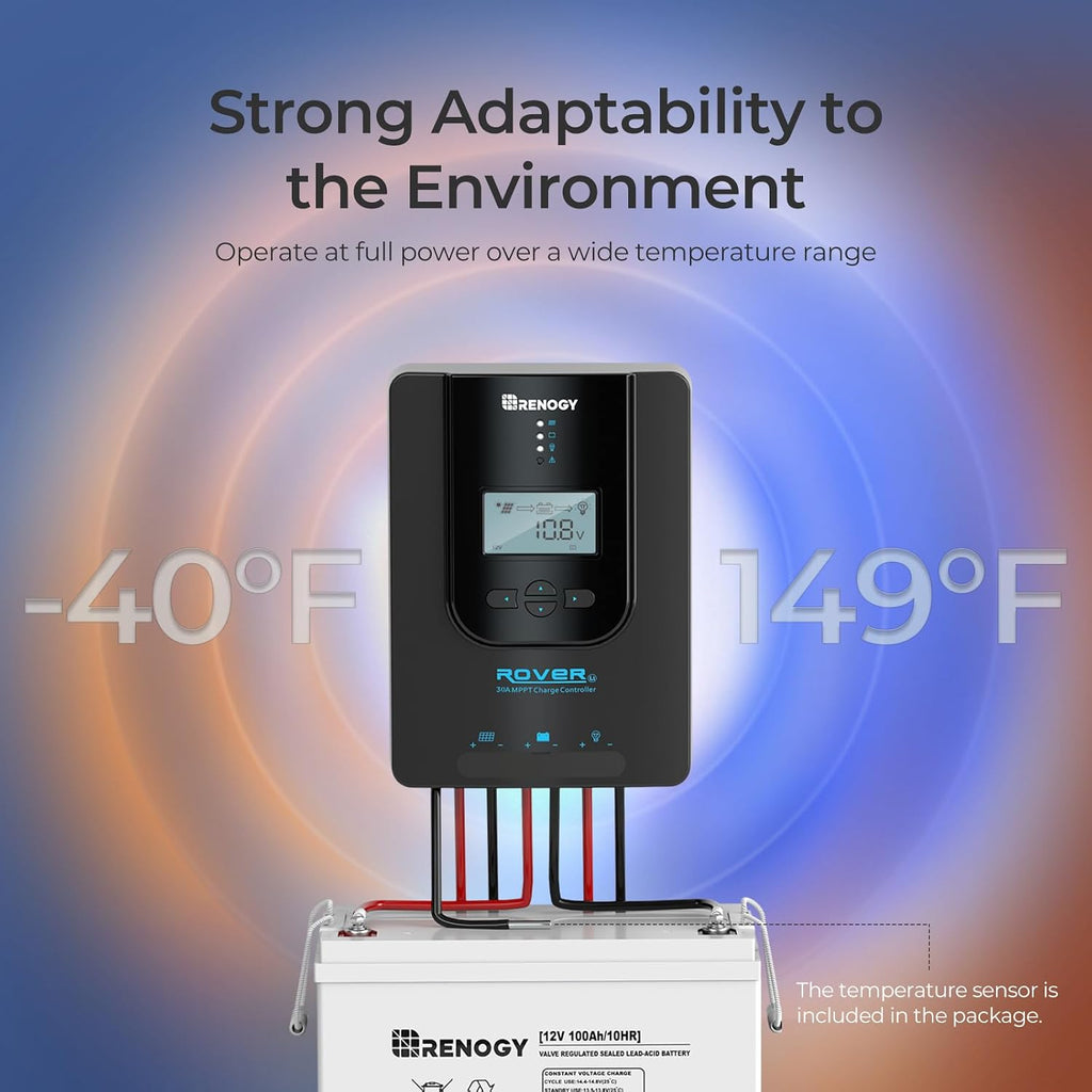Rover 30A 12V/24V Auto DC Input MPPT Solar Charge Controller Parameter Adjustable LCD Display Solar Panel Regulator