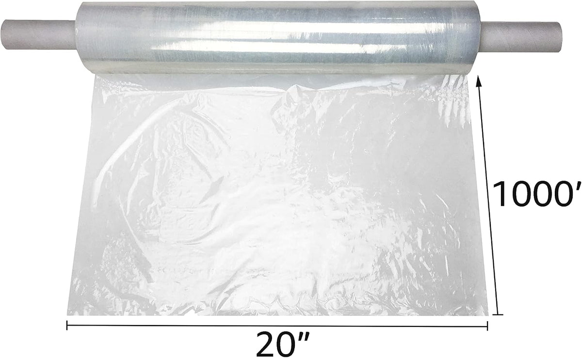Stretch Film/Wrap, 20" x 1000' 80G With Handle, 4-Pack, Clear