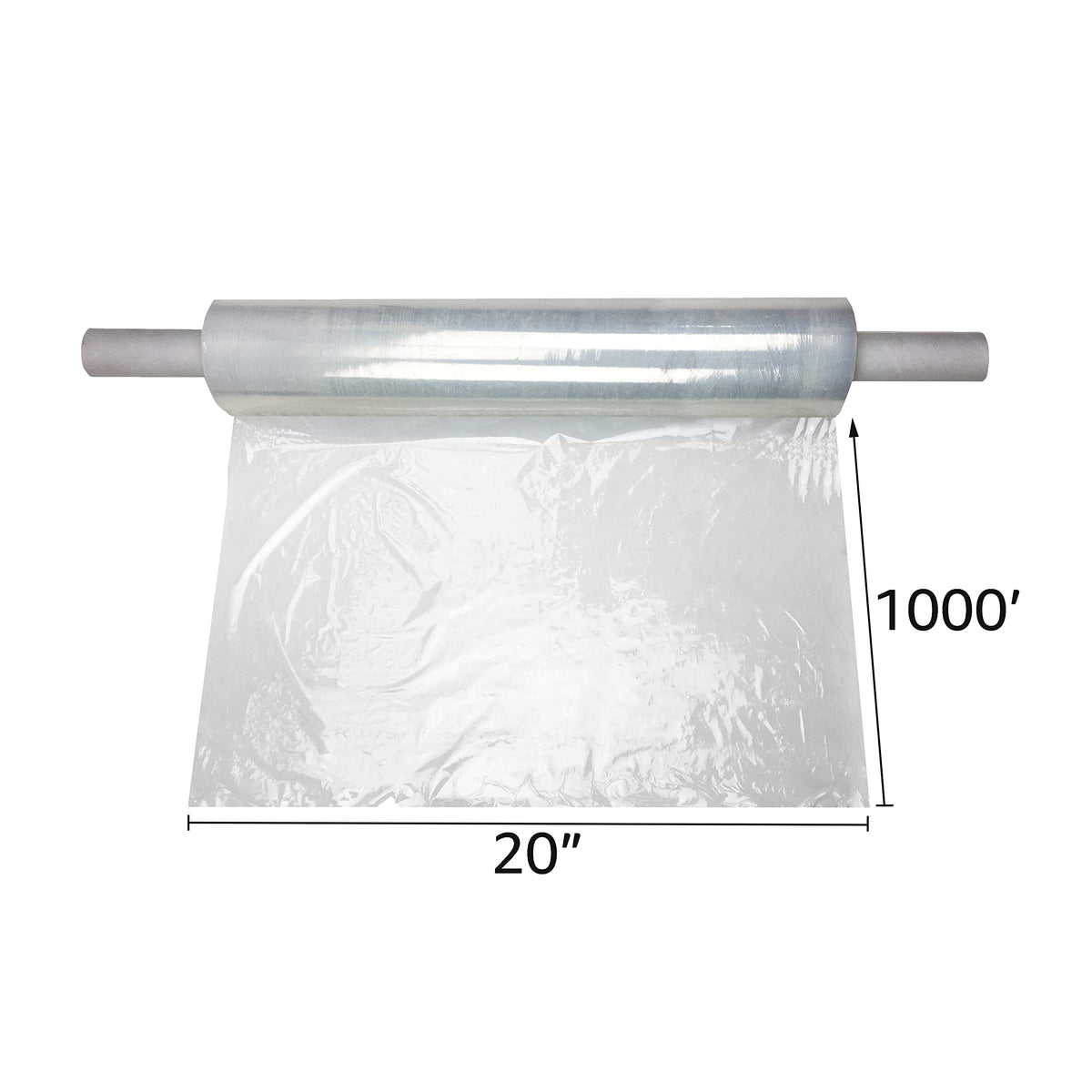 Stretch Film/Wrap, 20" x 1000' 80G With Handle 1 Pack
