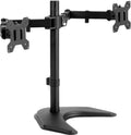 STAND-V002F Dual LED LCD Monitor Free-Standing Desk Stand for 2 Screens up to 27 Inch Heavy-Duty Fully Adjustable