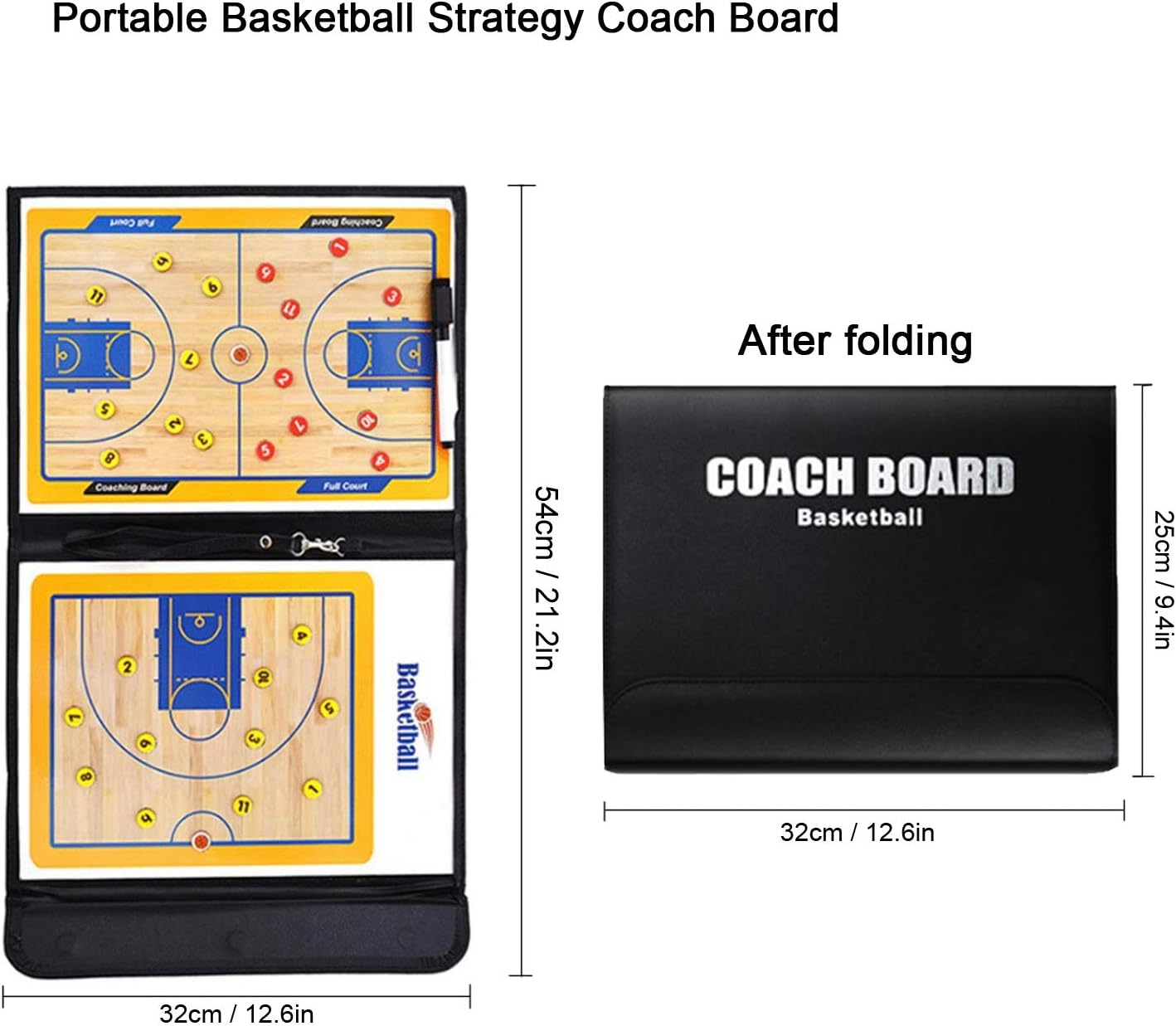 Basketball Coaching Board Coaches Clipboard Tactical Magnetic Board Kit,Portable Strategy Coaches Board with Dry