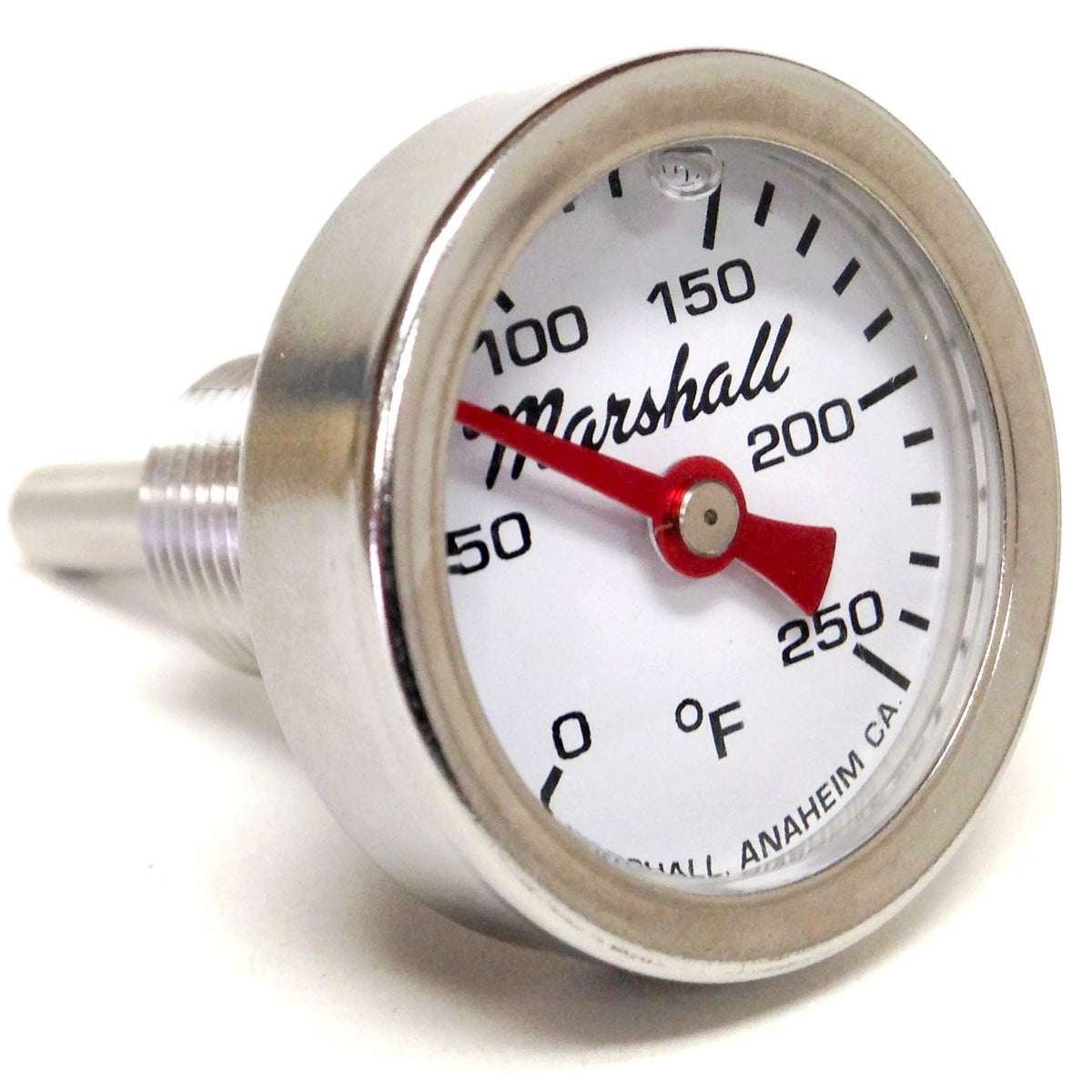 I-14-CW Direct Mount Engine Thermometer, 0-250F, White Dial, Liquid Filled