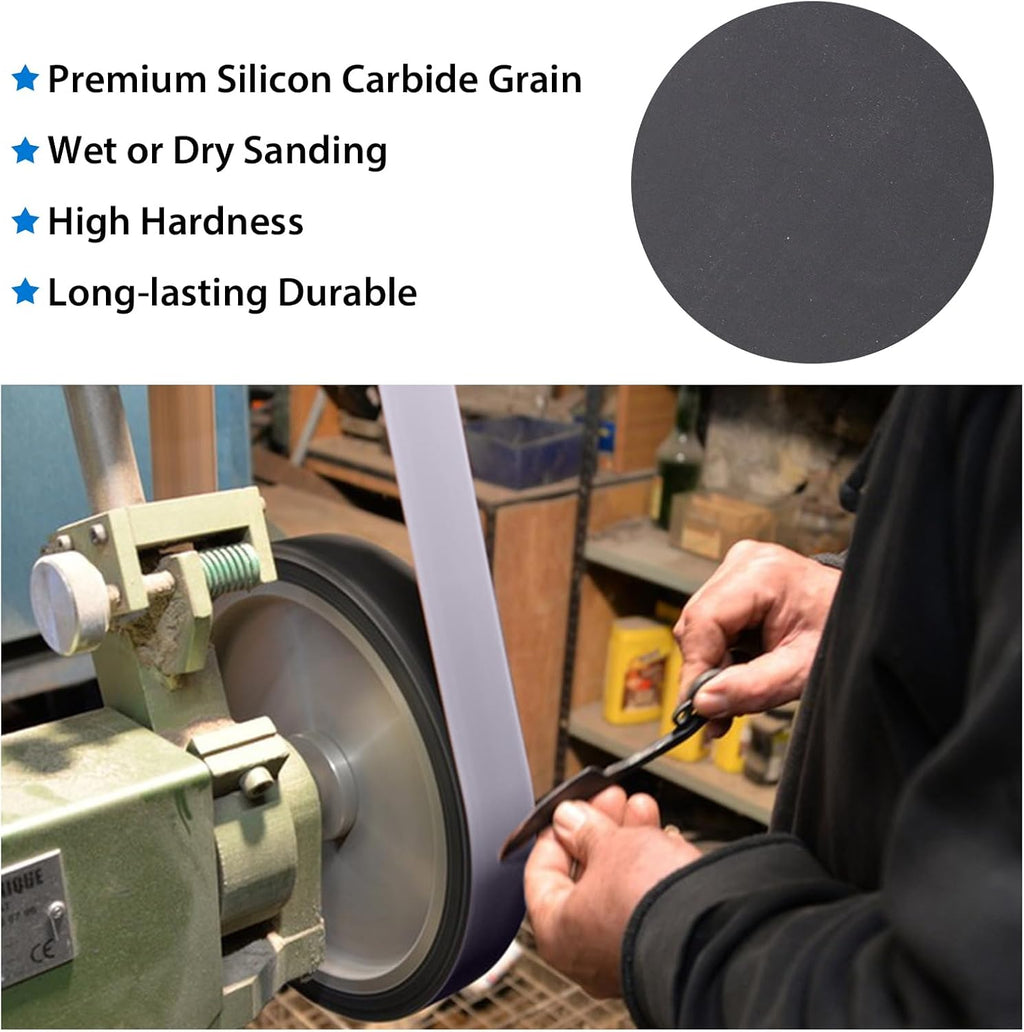 Taokyid 2x48 Inch Silicon Carbide Sanding Belts, 120-1000 Grit, 12 Pack