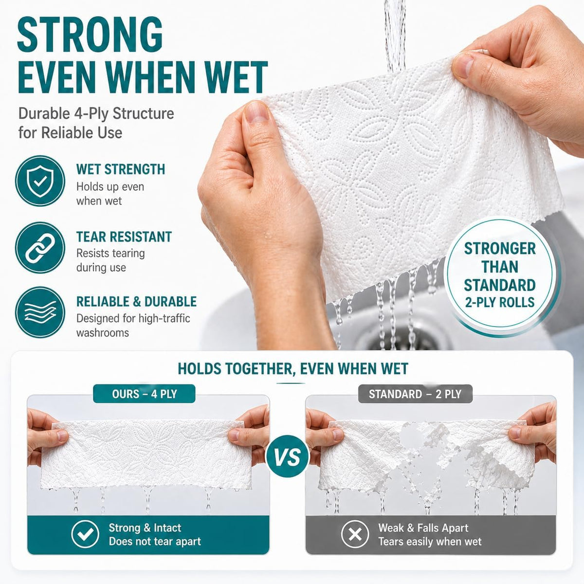 9" Jumbo Roll Toilet Paper: 4-Ply, 12 Rolls – For Commercial & Home Use