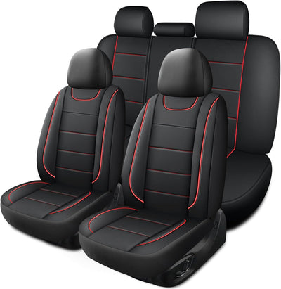 Car Seat Covers, Quilting Leather Seat Covers Full Set, Waterproof Faux Leather Automotive Seat Covers for Cars
