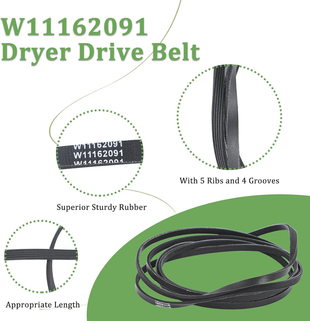 W11162091 W10610886 Fits For Whirlpool Dryer Drive Belt