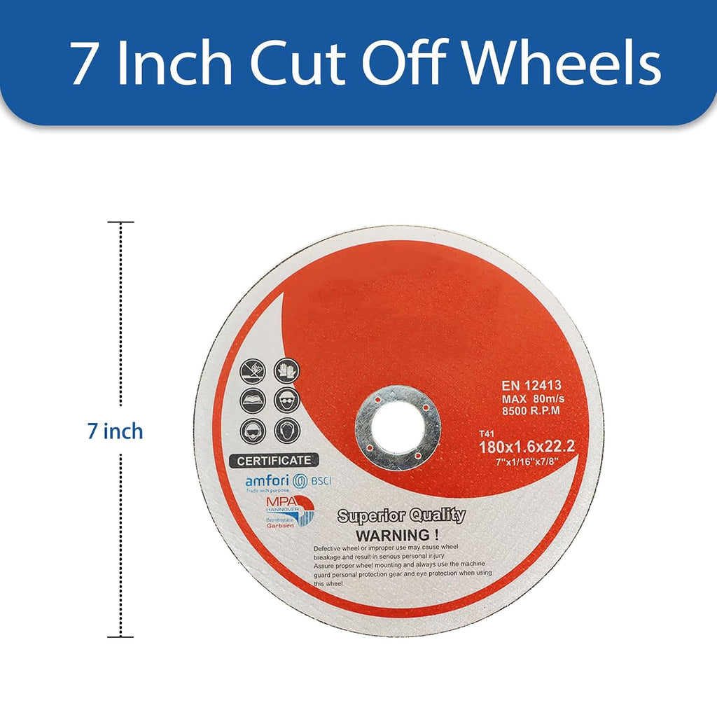 WFLNHB 100 Pack 7 Inch Cut Off Wheels 7 x 1/16 x 7/8 Inch