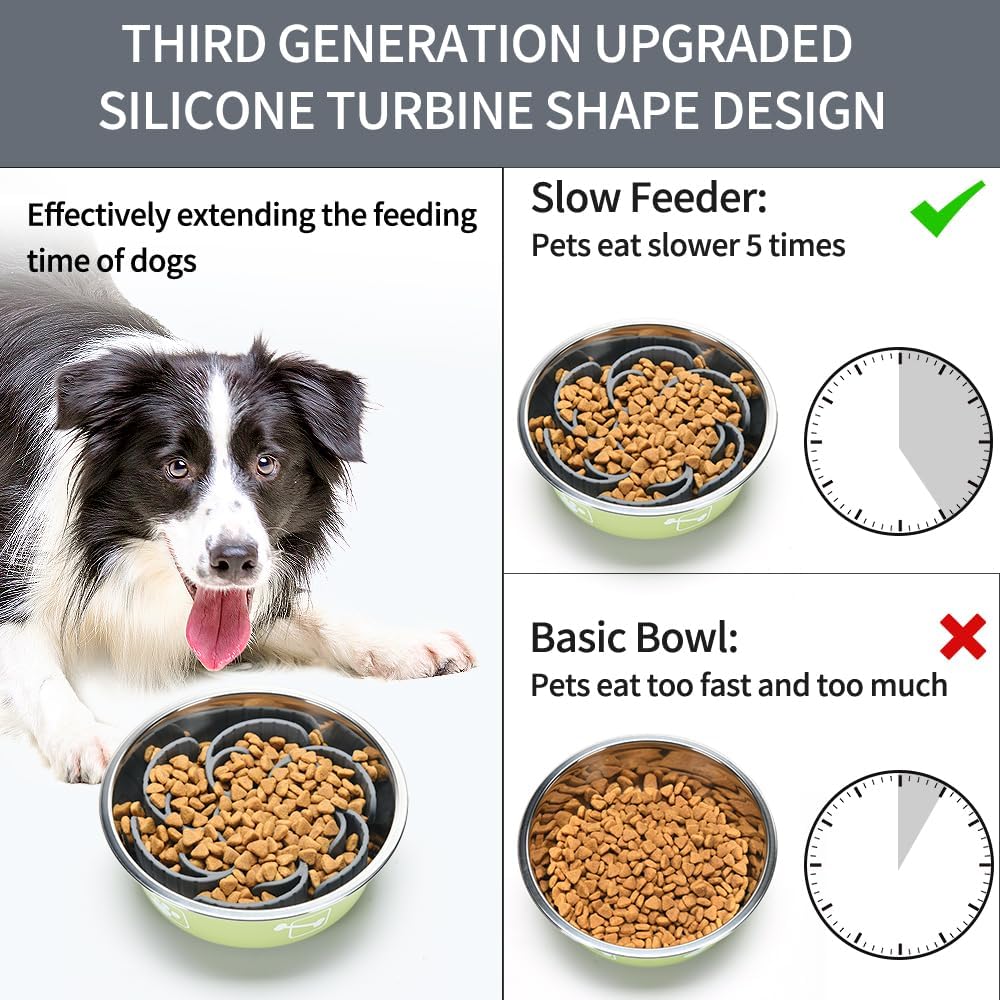 Slow Feeder Dog Bowls Insert,Third Generation upgradedSuper Firm Eating Bowl（Cuttable） for Large Breed and Medium
