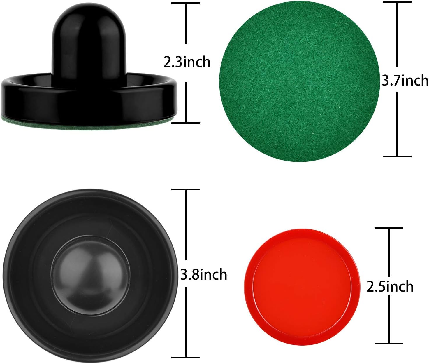 Air Hockey Pushers and Pucks, Air Hockey Paddles, Goal Handles Paddles Replacement Accessories for Game Tables (4