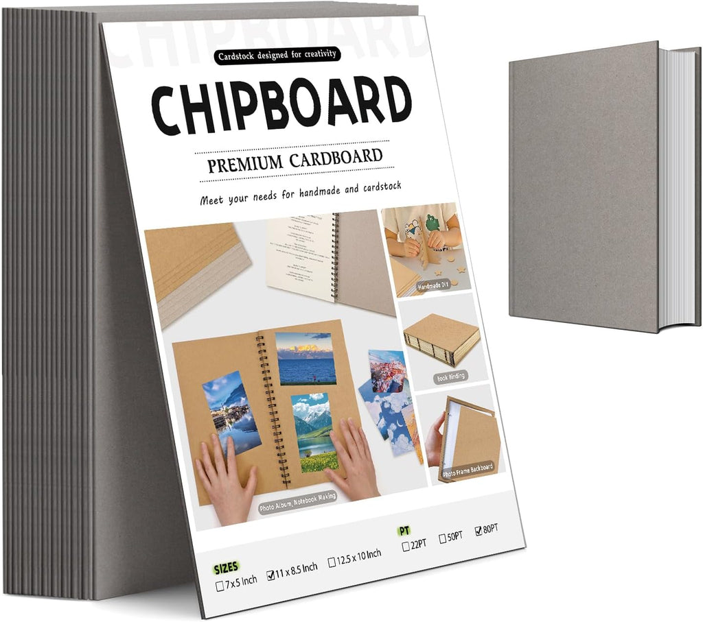 20Pcs Book Board 8.5 x 11", 80PT Chipboard for Book Binding Cover