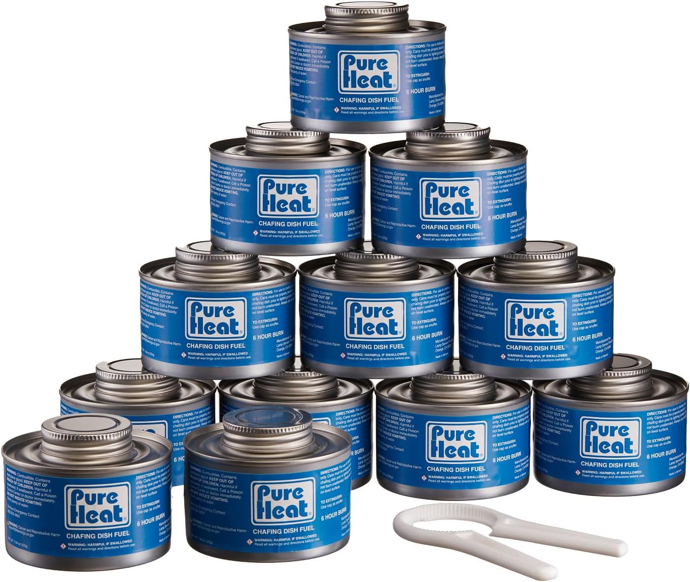 6-Hour Chafing Fuel Cans (12 Pack) - Resealable Burner Fuel - Food Warmer Cans for Chafing Dishes - Canned Heat