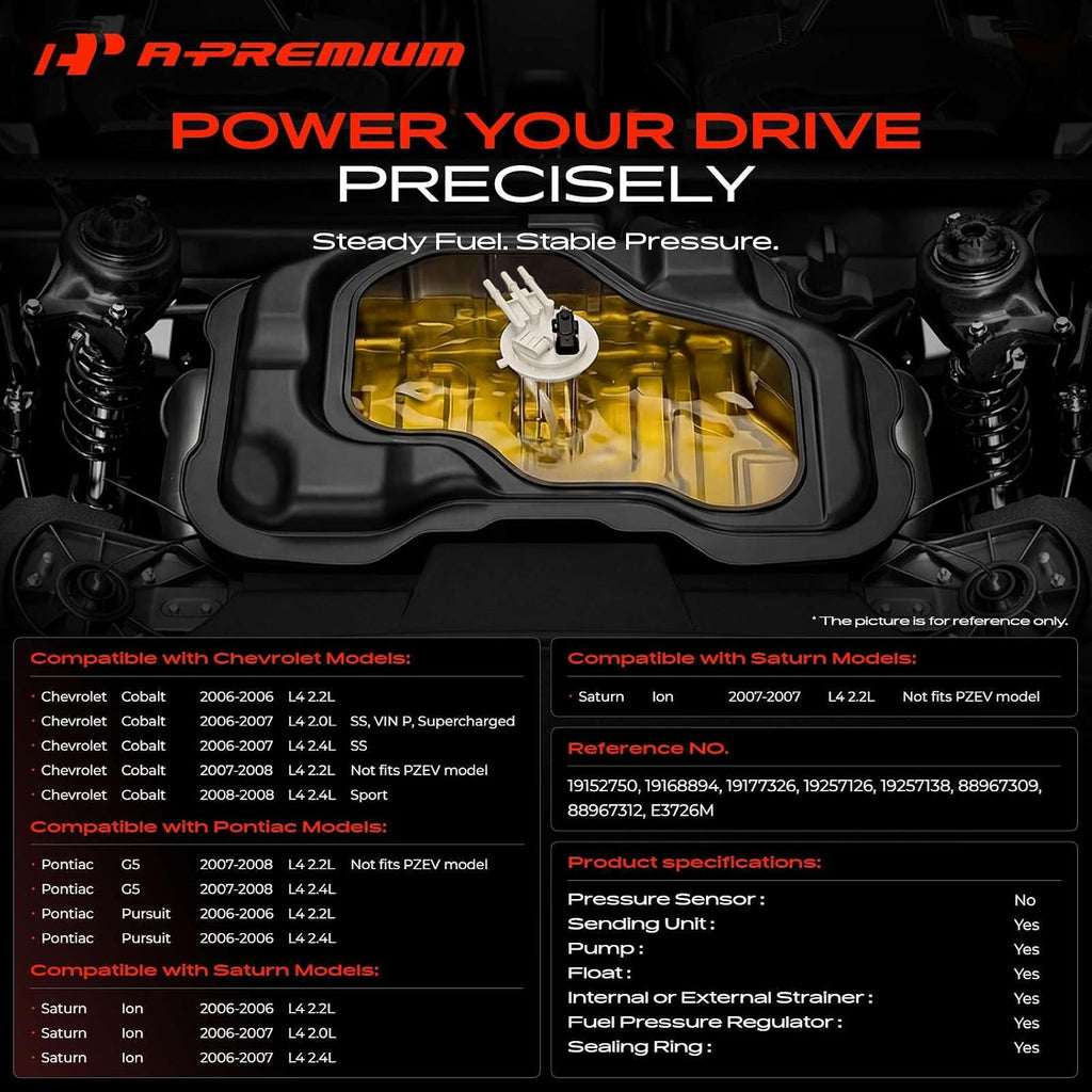 A-Premium Electric Fuel Pump Compatible with Chevrolet, Pontiac, Saturn