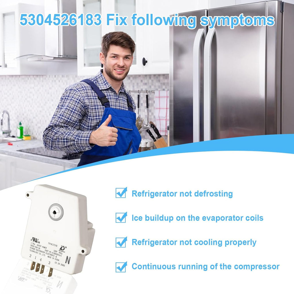 5304526183 Refrigerator Defrost Timer Compatible with Frigidaire