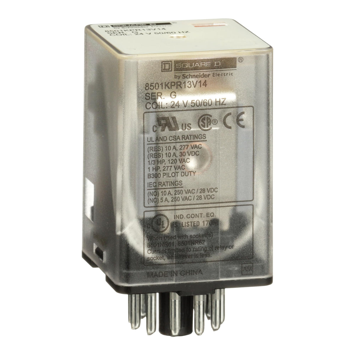 Gen Purpose Relay,11 Pin,Octal,24VAC