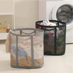 Mesh Bag with Handles, Collapsible Laundry Basket, Foldable Laundry Bag, Breathable Folding Beach Bag,Space-saving