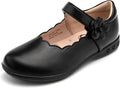 Girls Mary Jane Shoes School Uniform Flats Dress Shoes Oxford Church Music Recitals(Little/Big Kids) | Flower detail