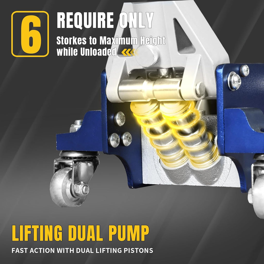1.5 Ton Floor Jack Aluminum and Steel Lightweight Low Profile Car Jack 2 Ton Jack Stand with Double Locking and Large