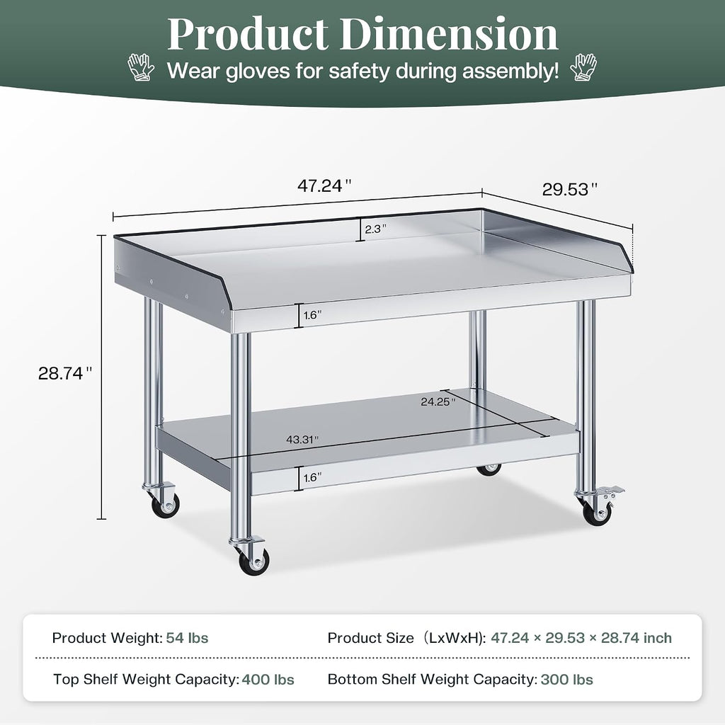 48-Inch Stainless Steel Equipment and Grill Stand
