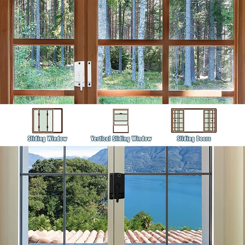 Metal Locks for Windows and Doors Window Sash Locks White ZUONAI 4 Pack Vinyl Window Sash Locks for Double Hung