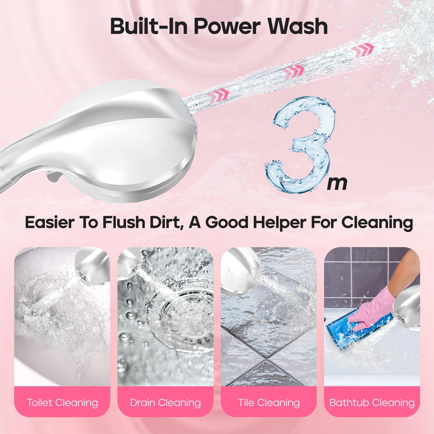 Filtered Shower Head with Handheld, High Pressure 9 Settings Shower Filter Head for Hard Water, Built-in Power