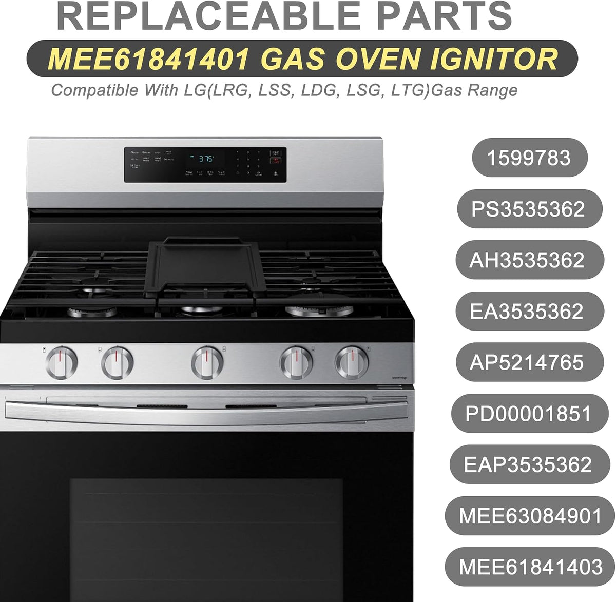 【Upgraded】MEE61841403 MEE61841401 Gas Oven Igniter for LG Gas Ranges