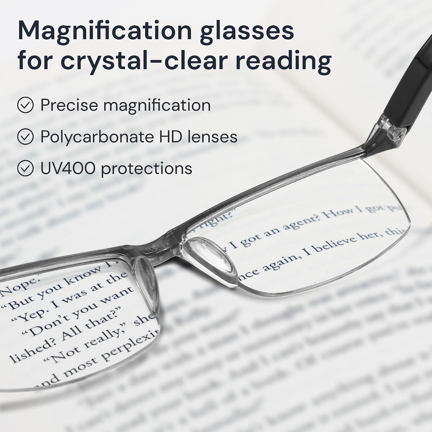 2.25 Executive Style Reading Glasses Men - Durable Readers with Blue Light Filtering- Comfortable Fit with TR90 Frames