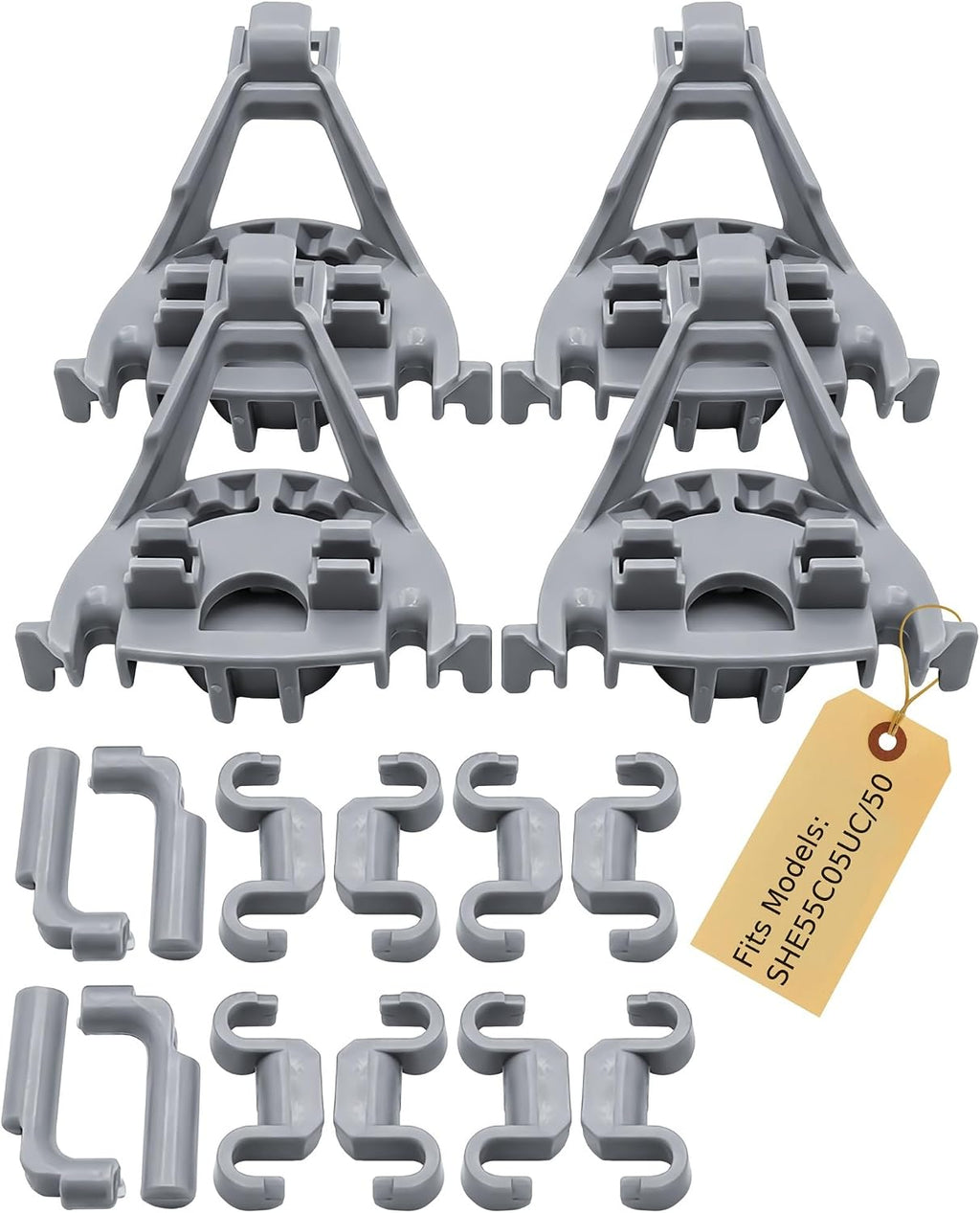 2X Dishwasher Bearing Lower Rack Flip Tine Clip Kit for Bosch SHE55C05UC/50