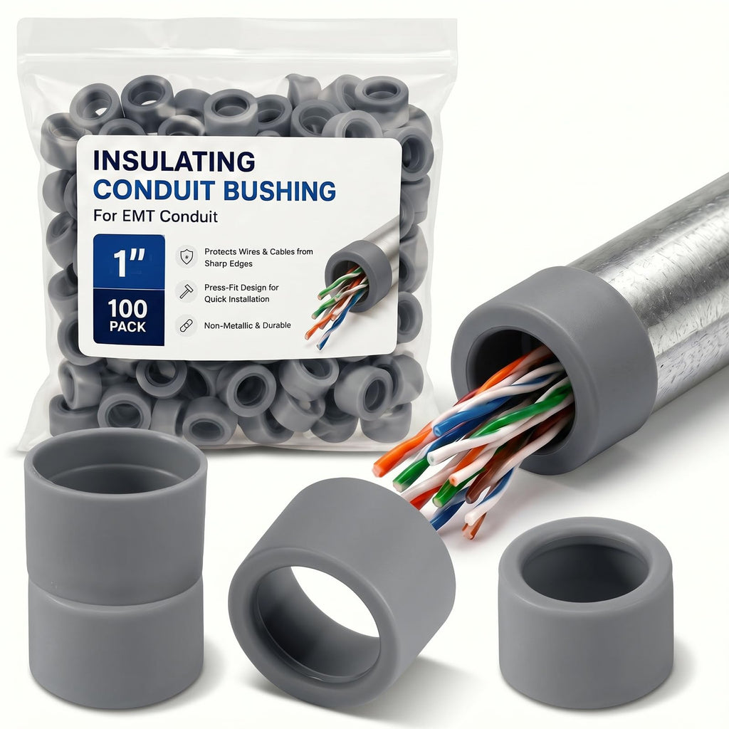 Pangda 50 Pcs 1 Inch EMT Insulating Conduit Bushing NEC Compliant