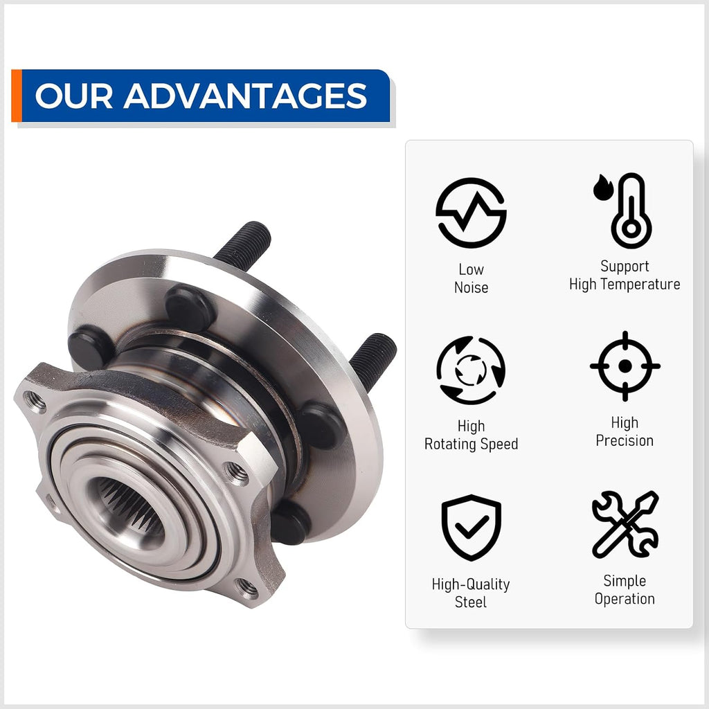 PAROD 512369 Rear Wheel Hub & Bearing Assembly Fit for 2009-2014 Chrysler 300, Charger, 2008-2014 Dodge Challenger