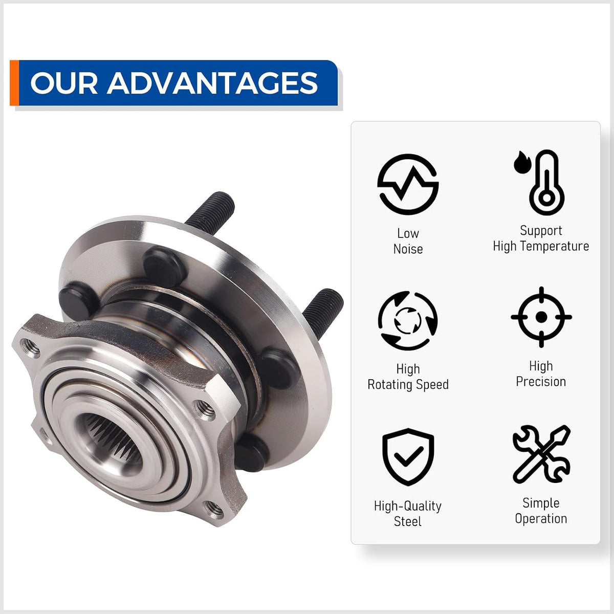 PAROD 512369 Rear Wheel Hub & Bearing Assembly Fit for 2009-2014 Chrysler 300, Charger, 2008-2014 Dodge Challenger