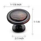 Oil Rubbed Bronze Round Cabinet Knobs,Zinc Pulls,1-1/4 Inch,30 Pack