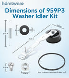 959P3 Washer Idler Pulley Kit Replacement for Alliance Speed Queen