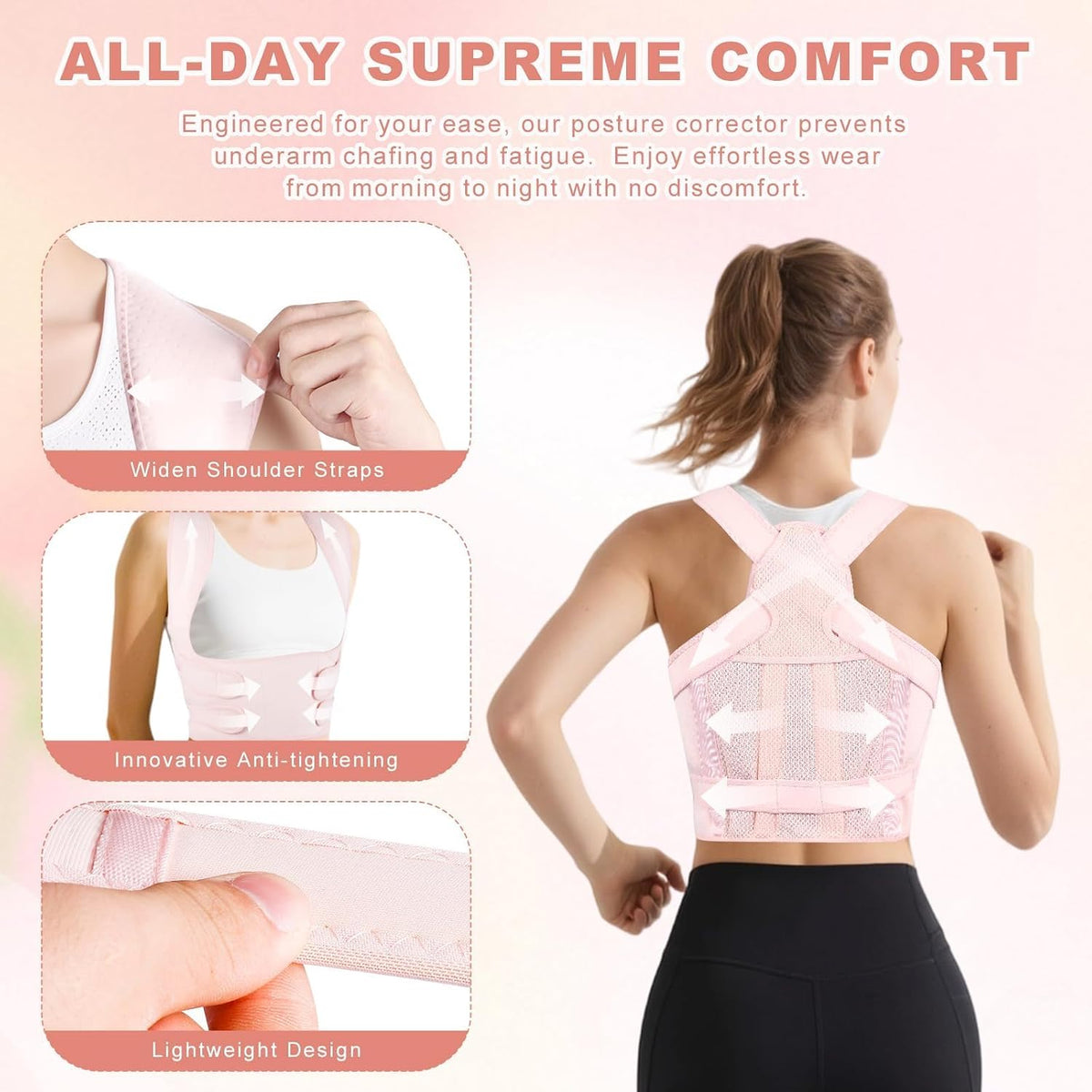 Back Brace Posture Corrector for Women and Men, Back Shoulder Support Belt