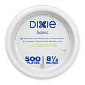 Dixie Basic 8.5 Inch Light-Weight Paper Plates By GP PRO, White, 500 Count (125 Disposable Plates Per Pack, 4 Packs