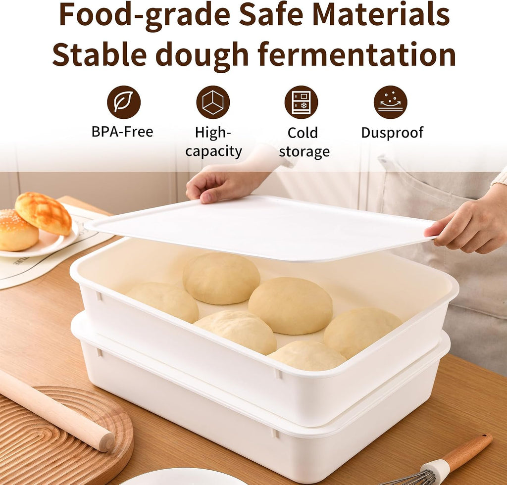 3-Pack Pizza Dough Proofing Box with Lids Dough Proofing Container