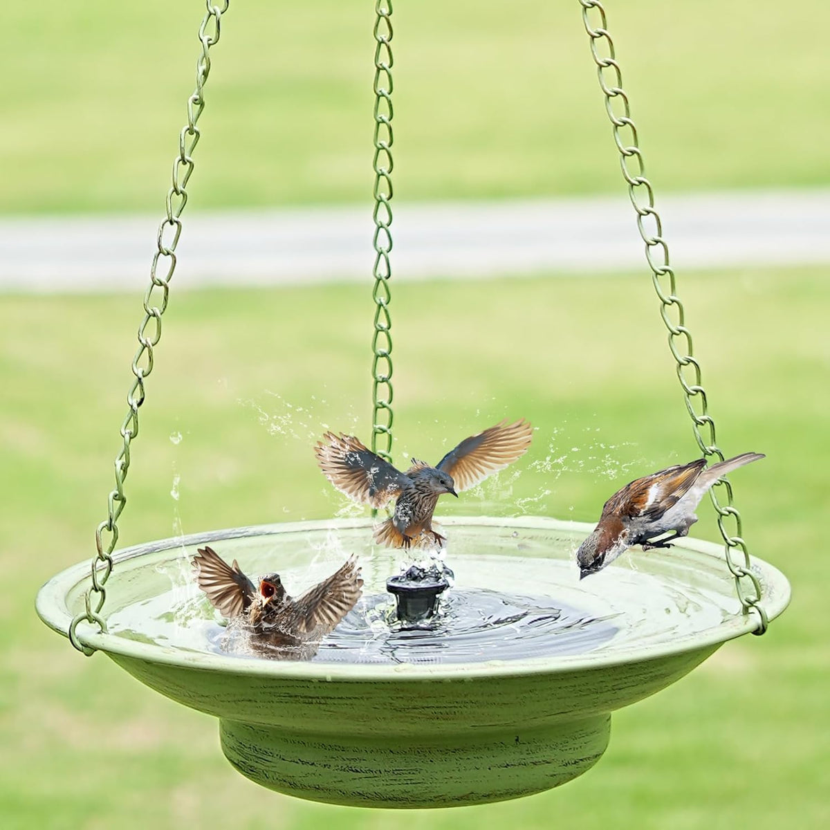 30"H*12.4"W Solar Fountain Hanging Bird Bath,Hanging Bird Fountain