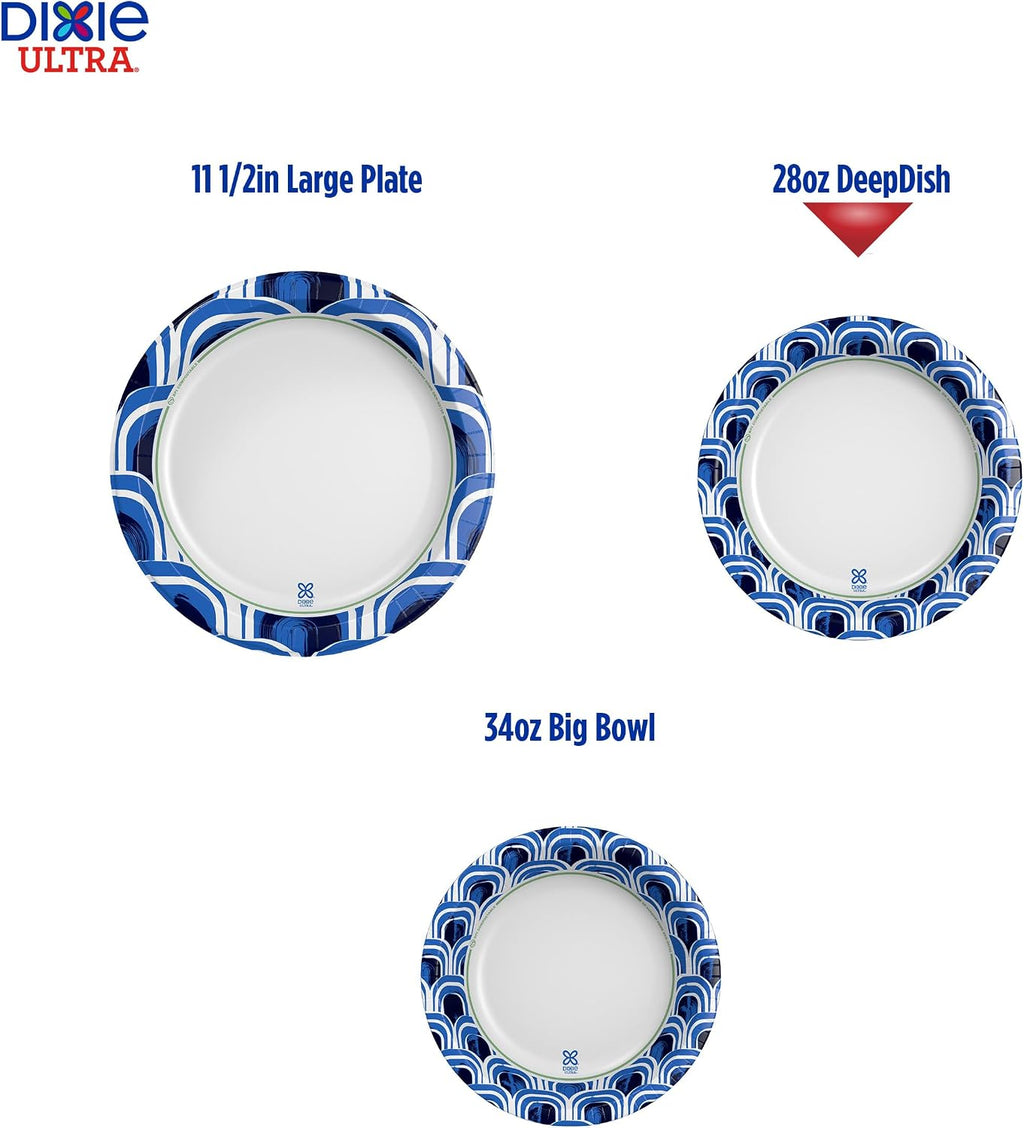 Deep Dish Paper Plates, 40 Count, 28 oz, Disposable Plates