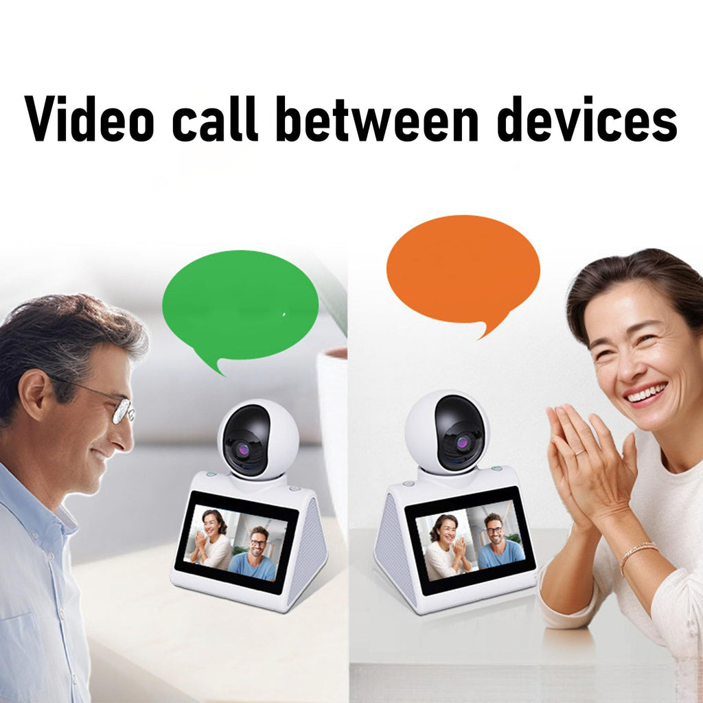 Two Way Video Camera, 2K Video Calling Smart Camera with HD Screen, Support SD Card, Indoor Security Camera for