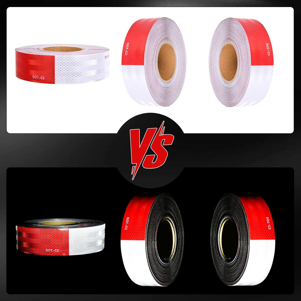 DOT Trailer Reflective Tape 2" x 160' Red & White Safety Reflector