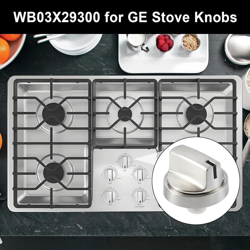 WB03X29300 Gas Stove Knobs Compatible with GE Range Surface Burner Knob | 5 Pack Range Knobs Replacements for GE