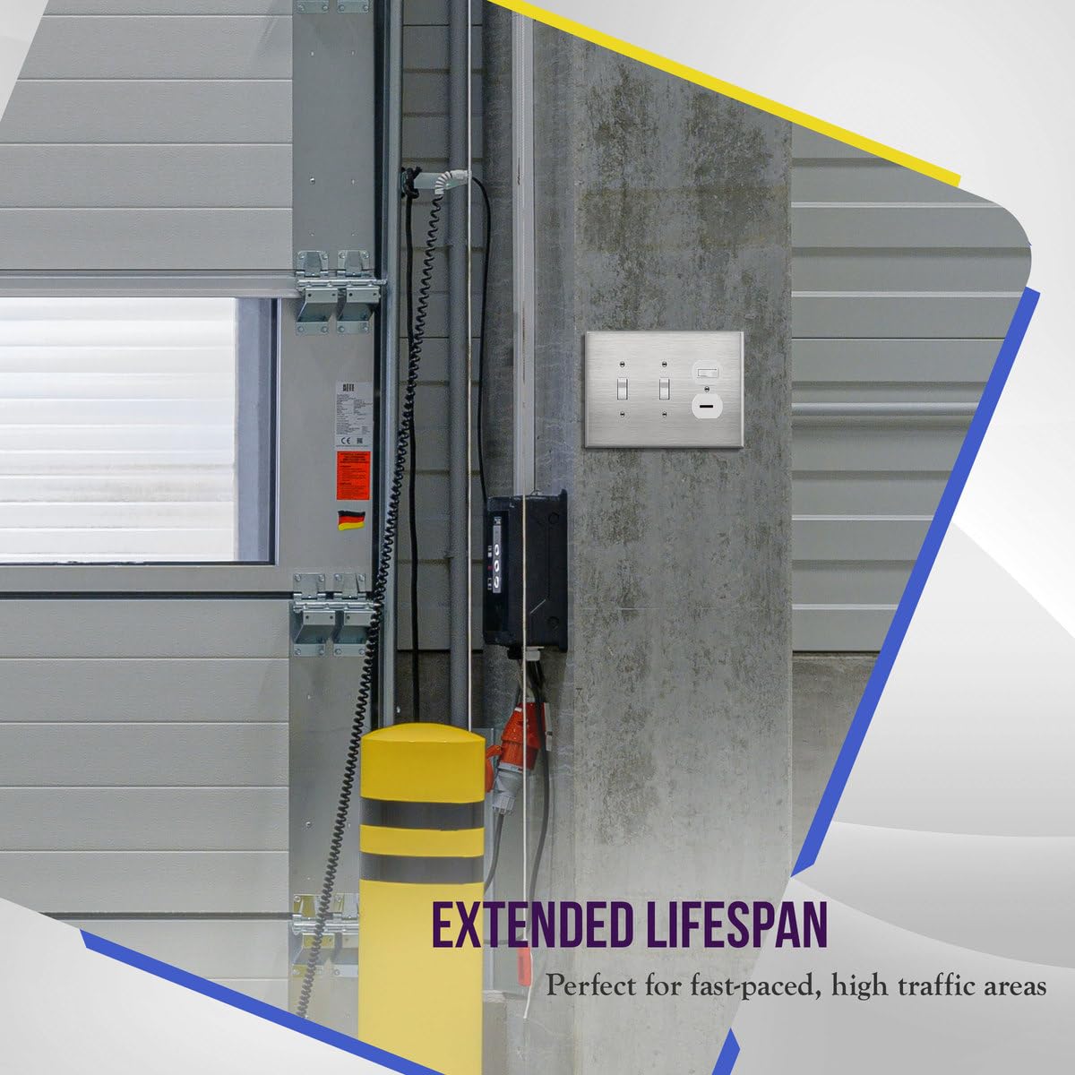 ENERLITES Combination Two Toggle & One Duplex Metal Wall Plate, Oversize