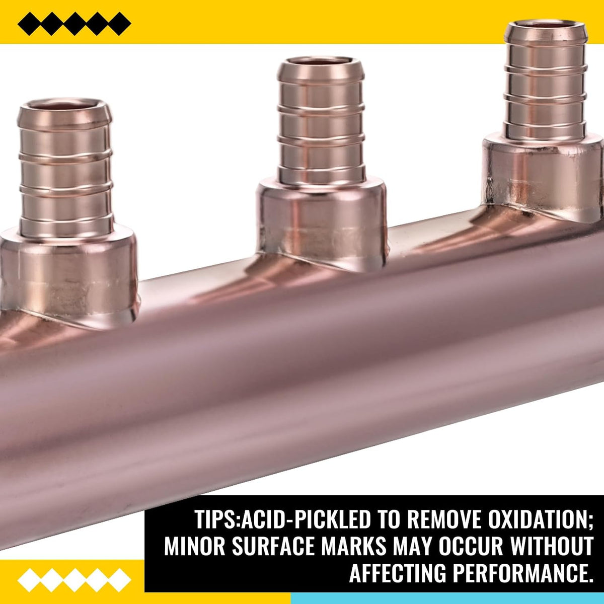 Zonon 2 Pack 3 Port Closed Crimp Lf Pure Copper Pex Manifold Tee