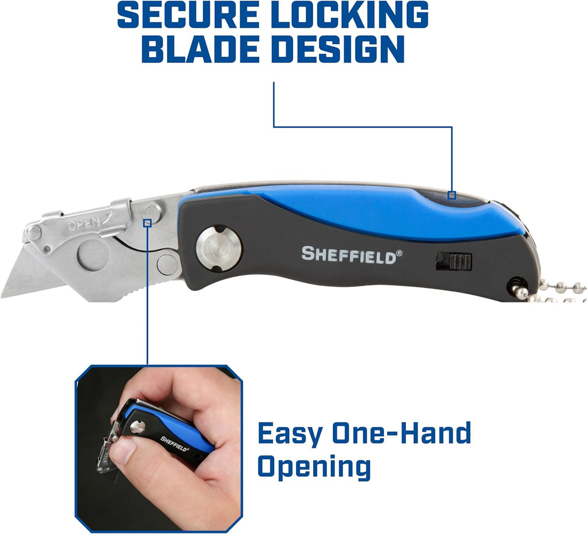12125 Mini Box Cutter & 5 Blade Storage Compartment and Key Chain