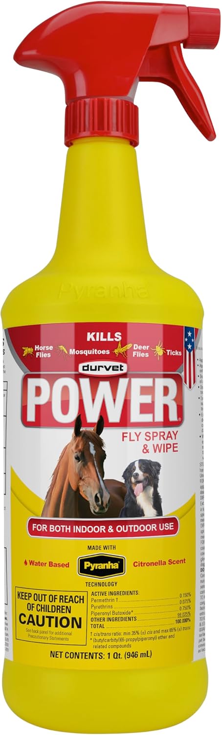 Fly 003-1020 698903 Power Fly Spray and Wipe for Horses, 32 oz