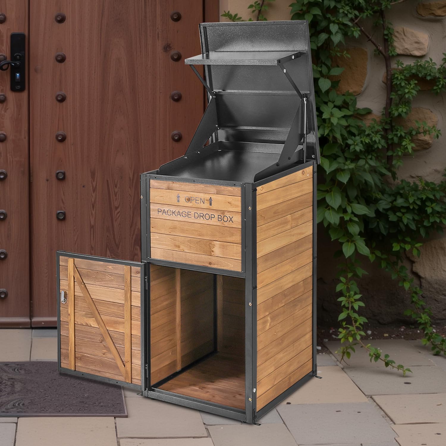 Package Delivery Box with Anti-Theft Lock & Weatherproof Design - 40+ Gallon Large Outdoor Parcel Drop Box for Porch