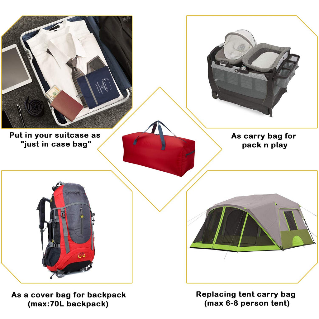 Foldable Duffle Bag for Travel, 75L / 30-inch Large Duffel Bag