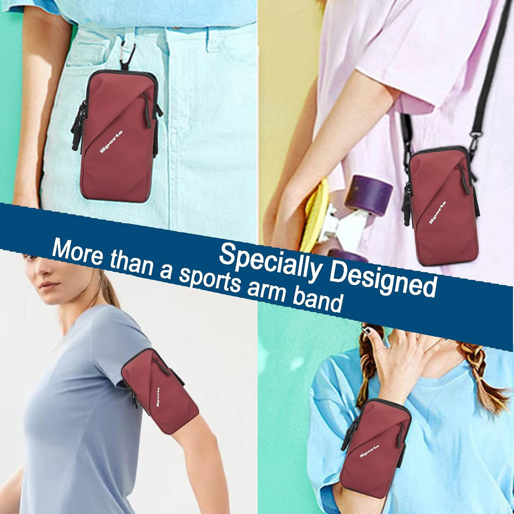 Cell Phone Holder Arm Band, Small Crossbody Shoulder Holsters Bag with Armband, Fits iPhone and All Cell Phones, Use