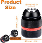 Keyless Drill Chuck for Milwaukee M18, 1/2-20UNF Mount 1.5-13mm Clamping Self-tighten Drill Chuck for Hand Drill Impact Driver
