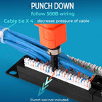 Rapink Patch Panel 24 Port Cat6 10G Support, Network Panel UTP 19-Inch, Wallmount or Rackmount 1U Ethernet Patch Panel Punch Down Block for Cat6, Cat5e, Cat5 Cabling